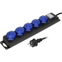 ORNO Steckdosenleiste OR-AE-13298, mit 3 m Kabel, 5-fach in schwarz, mit Schalter