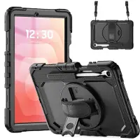 Accezz Robustes Back Cover mit Schultergurt für das Samsung Galaxy Tab S11 - Schwarz