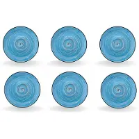 Wilmax Untertasse 11 cm Blau Porzellan, 6er Set