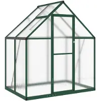 Helloshop26 - Gewächshauszelt für Pflanzen Blumen und Gemüse mit Grundrahmen 169 x 114 x 195 cm grünes Aluminium