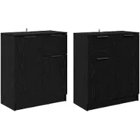 vidaXL Sideboards 2 stk. Schwarz Eichen-Optik 60 x 30 x 70 cm