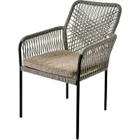 Brafab Gartenstuhl Vira von aus Metall und Olefin-Stoff, modern, braun schwarz, inkl. Kissen