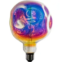 LUEDD E27 Dimmbare LED-Lampe Spiral Filament G125 Regenbogen 4W 200 lm 1800K