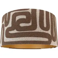 QAZQA Stofflampenschirm braun mit beige 50/50/25