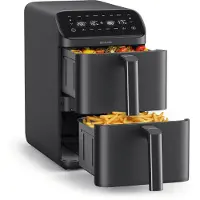 Brabantia BBEK1240 Double, Heißluftfritteuse, 10 l, Doppel, Schwarz, Berührung, Eigenständig