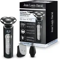 Jean Louis David Multifunktionaler Haarschneider – – 4-in-1-Grooming-Set – 3 Aufsätze – Digitalanzeige – Schwarz