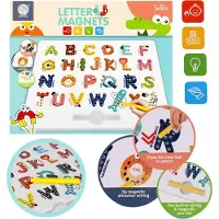 Sarcia.eu Lerntafel, magnetische Buchstaben/Tiere, Lernspielzeug 3+