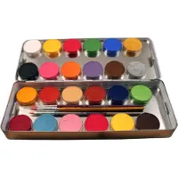 EULENSPIEGEL 24 Farben Metall-Palette 3 Profi-Pinsel