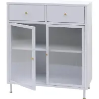 Mendler Kommode MCW-O87, Schrank Sideboard Highboard, Staufächer Schubladen Industrial Metall Schilfglas 96x80x40cm weiß