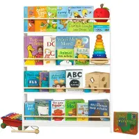 Songmics Bücherregal Kinder, 4 Ebenen, Spielzeugregal GKRB35014W01