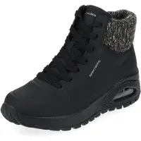 SKECHERS für Damen. 167988 Sneaker UNO Rugged Darling Days schwarz (36), Wohnung, Schnürsenkel, Reißverschluss, Lässig