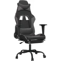 vidaXL Gaming-Stuhl mit Massagefunktion Schwarz und Grau Kunstleder