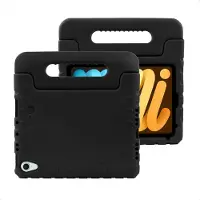 IMoshion Schutzhülle mit Handgriff kindersicher für das Apple iPad Mini 7 (2024) / iPad Mini 6 (2021) - Schwarz