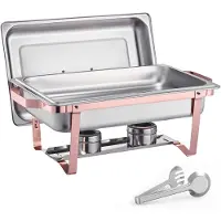 Vevor Chafing Dish Set 2 Stk. Speisenwärmer Edelstahl mit 2 Pfannen (7,5 L) in voller Größe