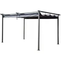 HABITAT ET JARDIN Pergola mit ausziehbarem Dach - 3 x 4 m - Grau