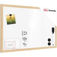 Allboards Magnetisches Whiteboard mit Naturholzrahmen 60x40cm