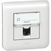 Legrand MOSAIC Einzel-Computerbuchse RJ45 Kat. 6 UTP mit Beschriftungsfeld weiß 076564