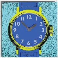 Nextime klok 8157 Watch One, 43x43.2 cm, Wall, Blue/ Yellow