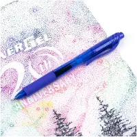 Pentel Energel X, Ausziehbarer Gelschreiber, Blau, Blau, Durchscheinend, Kunststoff, Gummi, Gummi, Beidhändig