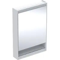 Geberit ONE Spiegelschrank mit ComfortLight, 1 Tür, mit Nische, Aufputzmontage, weiss/Aluminium, 60