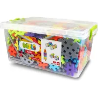 CARUNO Meli Maxi Constructor Edu Bausteine – 350 Teile (4,2–13,5 cm, inkl. Achsen, Räder, Sechsecke) – Frei von BPA/Phtalaten/PVC, ab 1 Jahr, CE & EN71