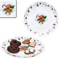MamboCat 2x Candyman Gebäckteller Porzellan Kuchenplatte Weihnachten eisblau