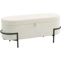 HOMCOM Sitzbank-114,5L x 40B x 48H cm-Cremeweiß | Gr.: onesize