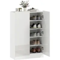 HOMCOM Schuhschrank-72L x 34,5B x 103H cm-Weiß | Gr.: onesize
