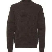 !Solid Strickfleece-Pullover SOLID "Strickpullover SDValencia", Herren, Gr. M, braun (slate schwarz), Obermaterial: 100% Baumwolle CO., normal, Pullover Strickfleece-Pullover