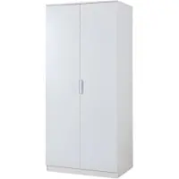 En.casa Kleiderschrank ’Eiselfing’ 176 x 80 x 52 cm mit 2 Türen, 1 Stange, 4 Fächern Weiß