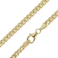 Trendor 21034 Damen und Herren Halskette 925 Silber vergoldet Panzer 4,1 mm