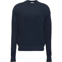 Calvin Klein Herren Pullover & Cardigans Ls Ez Cotton Waffle Crewnk Swtr 9 - Donkerblauw - Größe XL