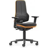 Magni Bimos Arbeitsstuhl XXL orange mit Rollen Supertec mit Armlehnen