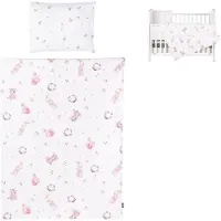 Chipolino 5-teiliges Bettwäsche Set, Decke 95 x 125 cm Kissen 35 x 45 cm rosa weiß