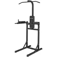 Gorilla Sports Power Tower - Multifunktional, Klimmzugstange, Dip-Station, Pull & Chin Up, Schwarz - Kraftstation für Zuhause, Klimmzugstation, Kraftturm, Trainingsgerät, Fitness, Krafttraining