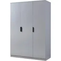 En.casa Kleiderschrank ’Eiselfing’ 176 x 120 x 52 cm mit 3 Türen, 1 Stange, 4 Fächern Grau