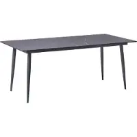 Beliani Gartentisch Dunkelgrau HPL-Platte Steinoptik Rechteckig 180x90 cm mit Metallgestell Aluminium Modern Outdoor Esstisch für 6 Personen