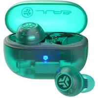 JLab Go Pop ANC Headset True Wireless Stereo (TWS) Inside de ear Bluetooth Calls/Music Blue Green, Clear