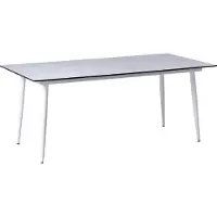 Beliani Gartentisch Biege u. Weiß HPL-Platte Steinoptik Rechteckig 180x90 cm mit Metallgestell Aluminium Modern Outdoor Esstisch für 6 Personen