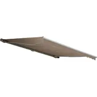 Mendler Elektrische Kassetten-Markise H122, Vollkassette Volant 4x3m Polyester Sand
