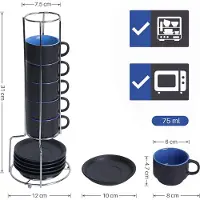 Markenlos Espressotassen-Set – 6 Tassen in Blau, Rot und Grün