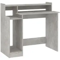 Helloshop26 - Schreibtisch Tisch Arbeitsplatz Computermöbel Schreibtisch mit LED-Beleuchtung 97 x 45 x 90 cm Holzwerkstoff grau 02_0023804