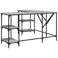 Helloshop26 - Sonoma Schreibtisch Computerarbeitsplatz Computermöbel Schreibtisch 139 x 139 x 75 cm Holzwerkstoff grau 02_0023948
