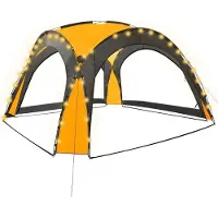 Syfax Partyzelt mit LED und 4 Seitenwänden 3,6x3,6x2,3 m Gelb
