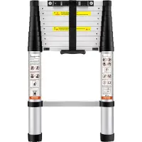 Vevor 3,2m Teleskopleiter Rutschfester Klappleiter 48x9,5x76,5cm Stehleiter Ein-Knopf-Rückzug Mehrzweckleiter Aluminiumlegierung 170kg Belastbarkeit Ideal für Hausreparaturen Dekoration Wandanstrich