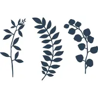 Party Deco Branch with leaves decoration, d. navy blue (1 pkt / 9 pc.)