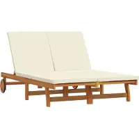 vidaXL Sonnenliege Braun 125 x 200 x 84 cm Massivholz Akazie