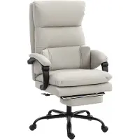 HOMCOM Bürostuhl-66L x 60B x 113-121H cm-Hellgrau | Gr.: onesize