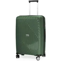 Hauptstadtkoffer TXL - ultraleichter Koffer, mittelgroßer Rollkoffer Reisekoffer Größe M, robuster Hartschalen-Trolley 4 Rollen sehr leicht, TSA, 66 cm, 73 L,Dunkelgrün