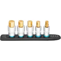 Hazet SmartRail 1/2" Steckschlüsseleinsatz-Satz Innensechskant, 5-teilig (schwarz, 12mm - 22mm, kurz)